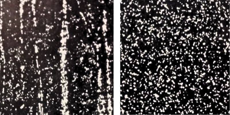 Due micrografie a confronto acciaio da metallurgia delle polveri e acciaio convenzionale